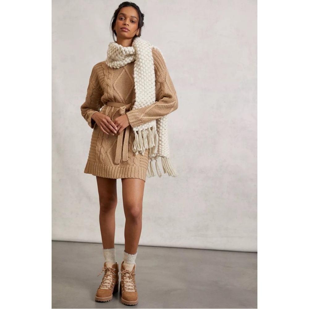 Anthropologie Amadi Leah Cable-Knit Sweater Dress NWT SZ XL